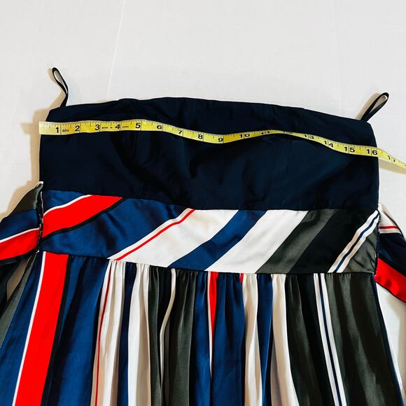Annarita N Strapless Multicolored Striped Maxi Dress Size 8 - Picture 4 of 6